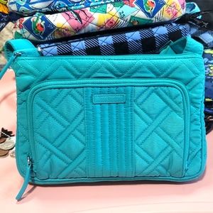 Vera Bradley Turquoise Sea Microfiber Little Hipster NWOT